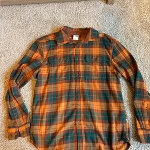 Plaid Orange and Green Men's Shirt